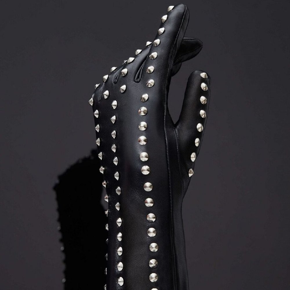 House of SXN SpikeD Real Sheepskin Leather Gloves